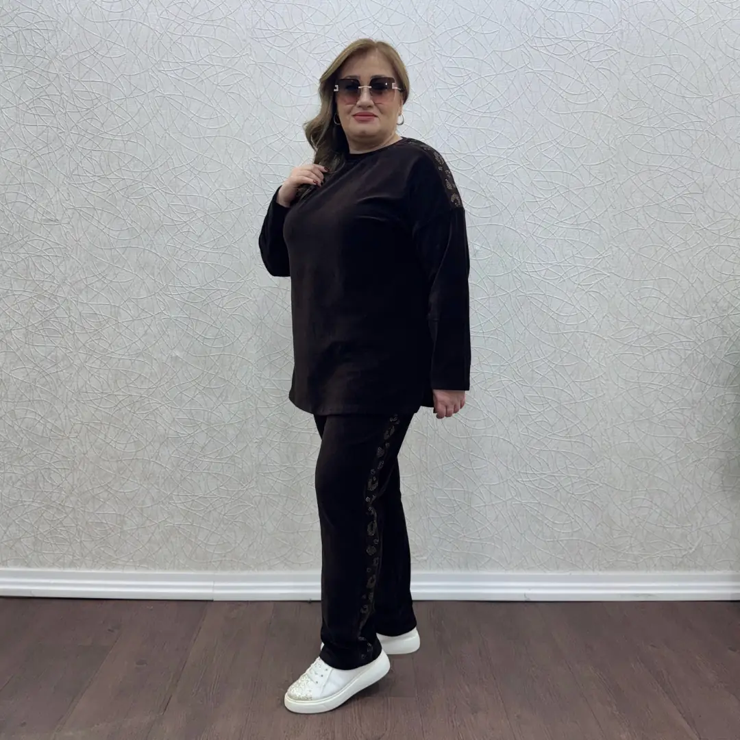 Kadife Taşlı Takım · Acı Kahve