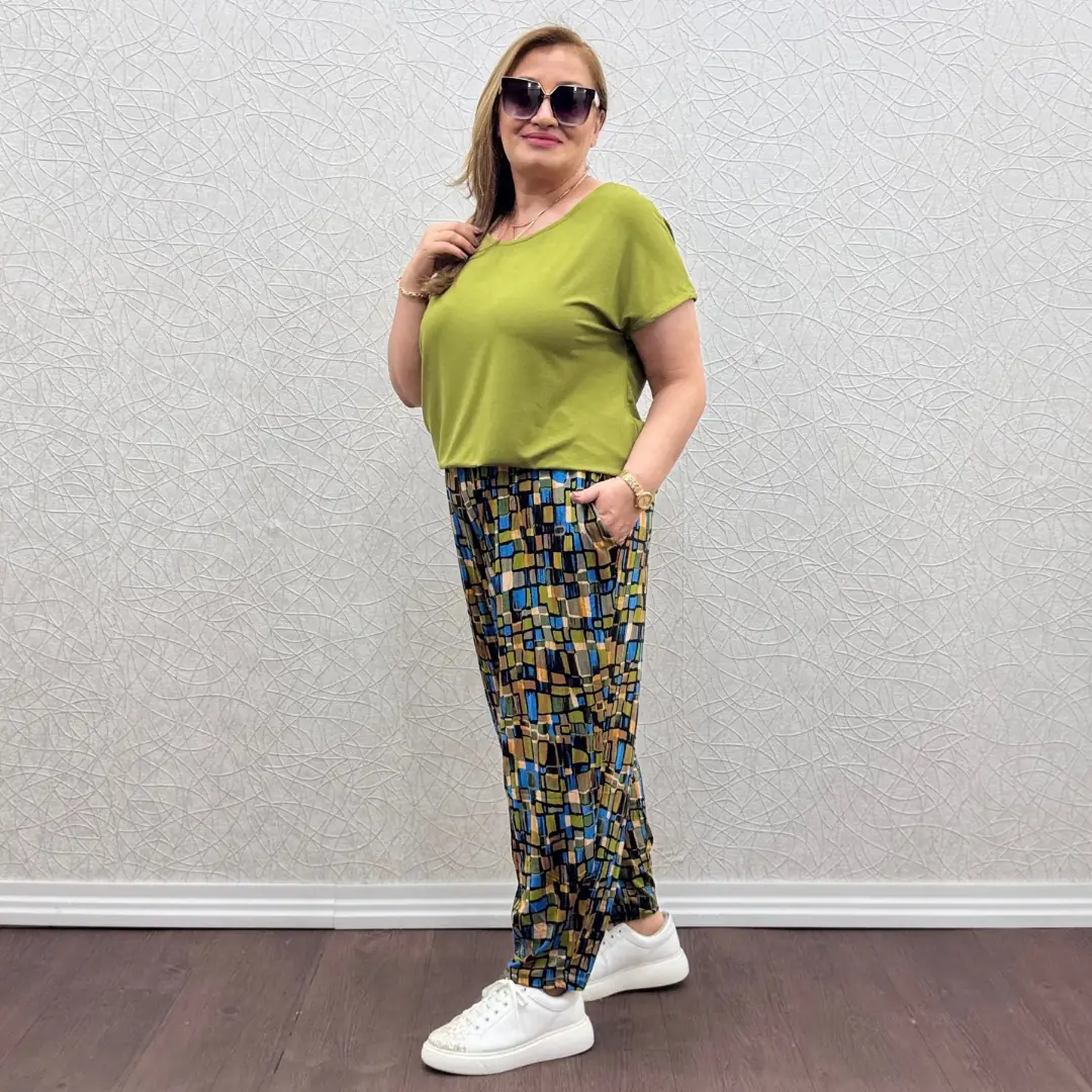 Likralı Penye İkili Takım · Yağ Yeşili