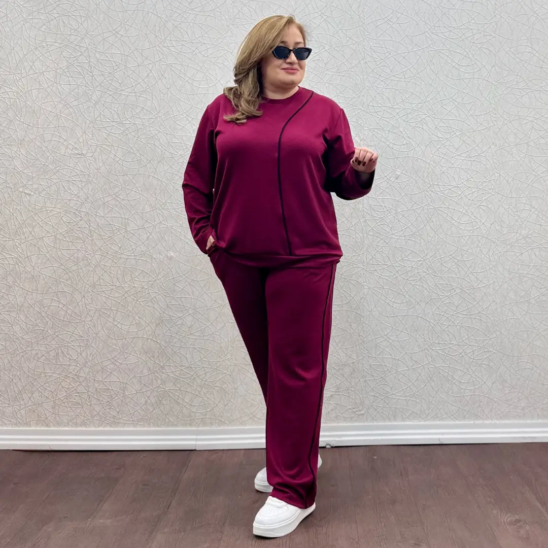 Biyeli Modal Takım — Bordo — görsel 2