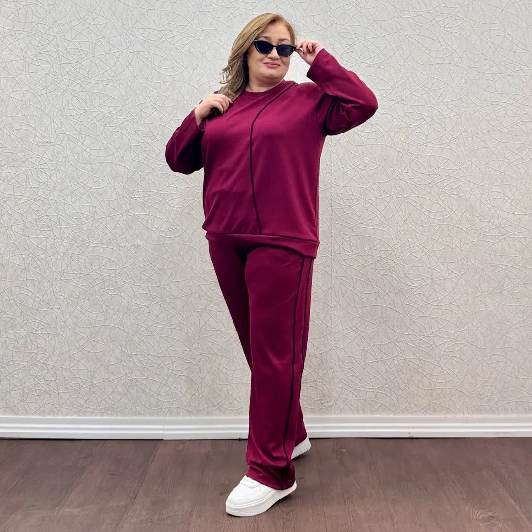 Biyeli Modal Takım — Bordo — görsel 3