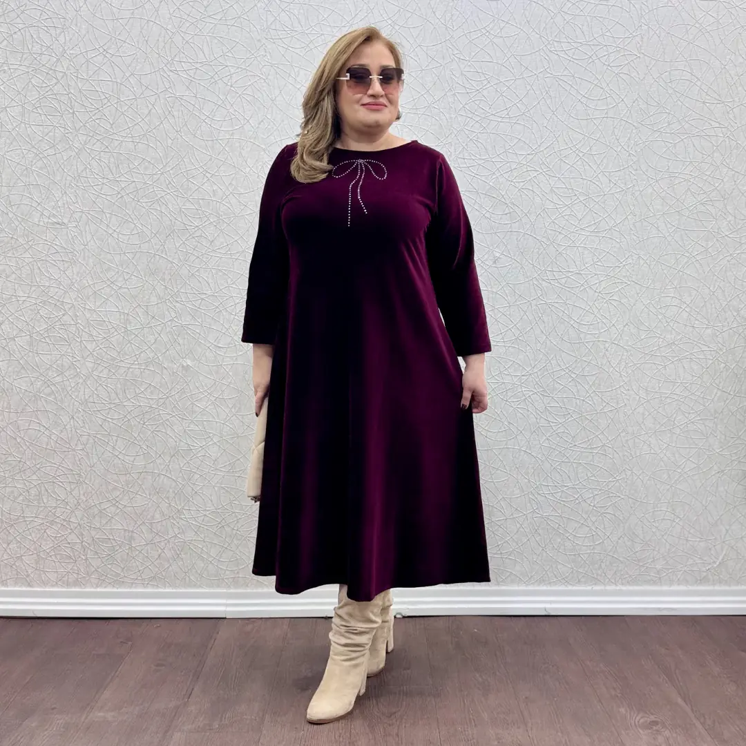 Kadife Elbise · Bordo