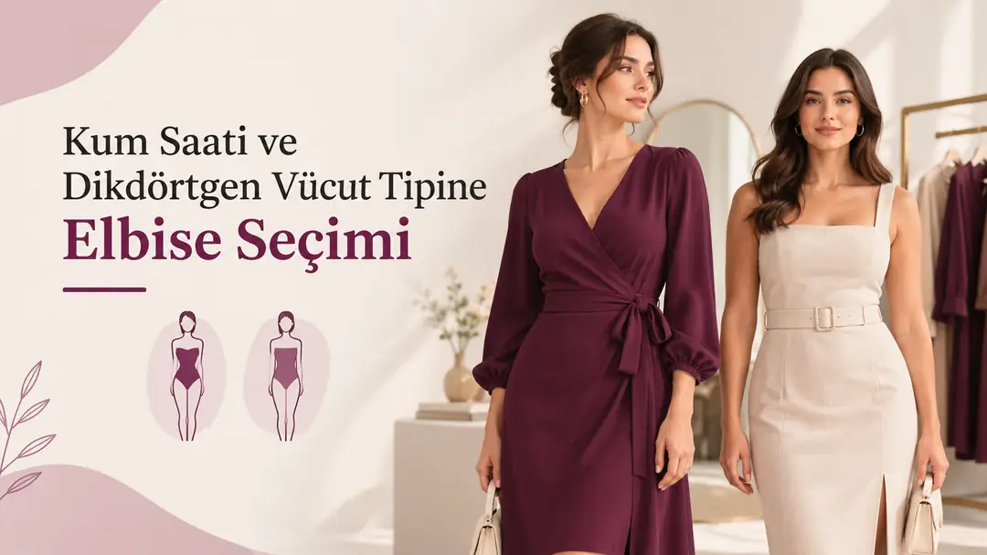 Kum Saati ve Dikdörtgen Vücut Tipine Elbise Seçimi